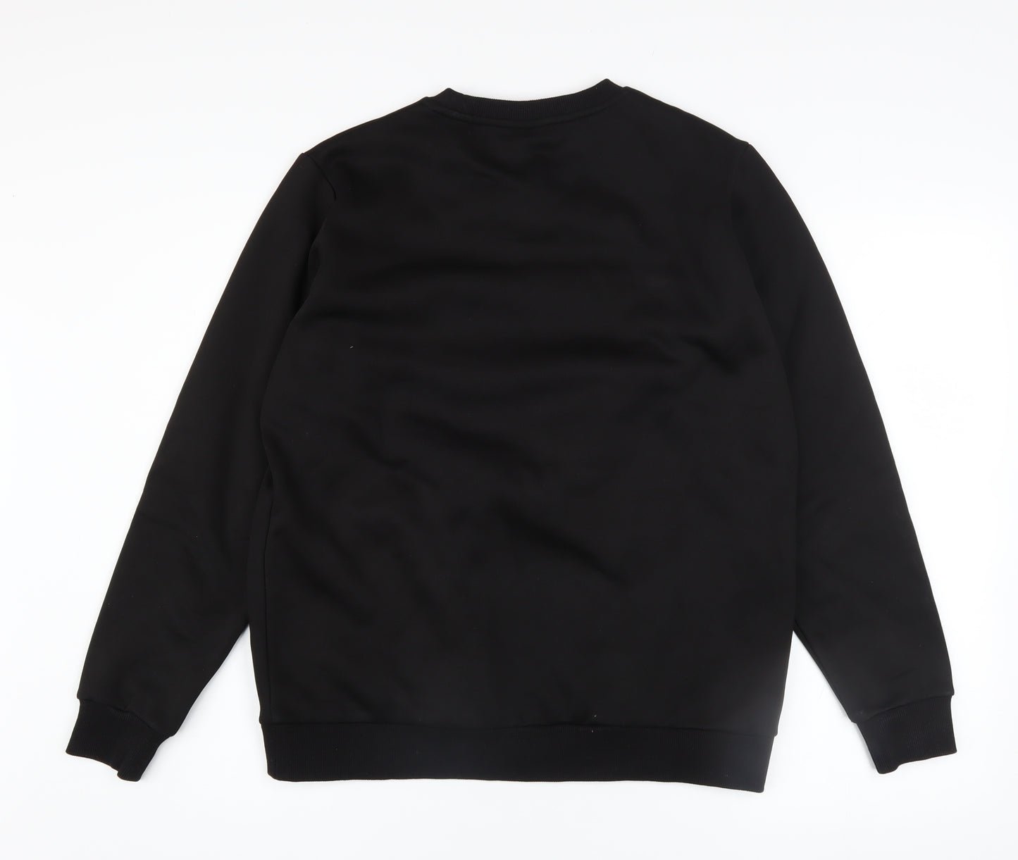 Seams& Boys Black Crew Neck Pullover Sweatshirt 15 Years Zip Detail