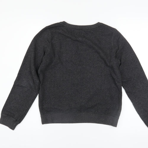 Jack Wills Women's Charcoal Grey Pullover Sweatshirt UK 6 Cotton