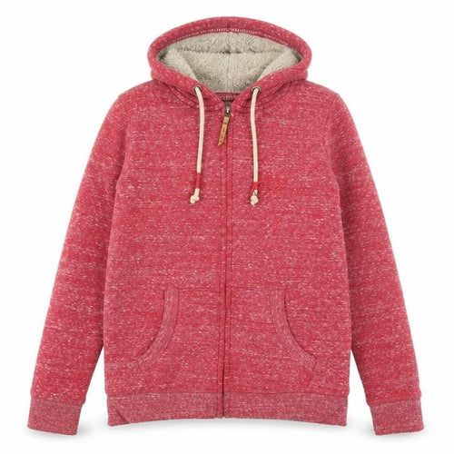 FatFace Women Red Full Zip Hoodie Sherpa Lined Size 8