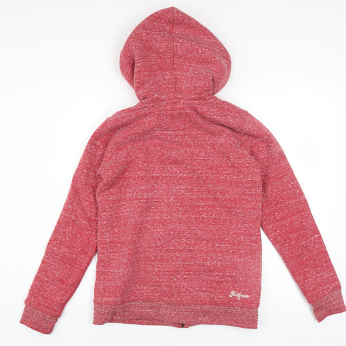 FatFace Women Red Full Zip Hoodie Sherpa Lined Size 8