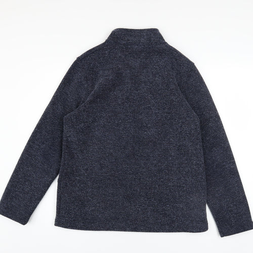 Marks and Spencer Women's Blue Full Zip High Neck Jumper Size 12