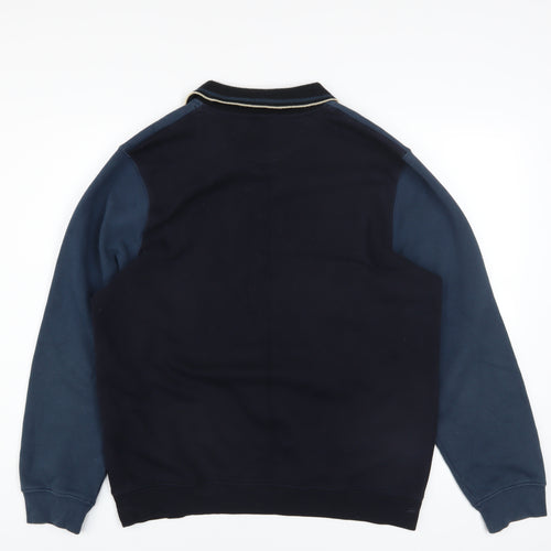 Tom Hagan Men's Blue Collared Henley Sweatshirt Size M
