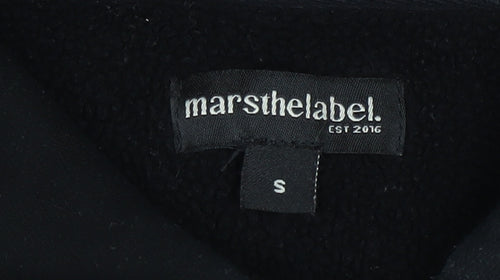 Mars The Label Women's Black Full Zip Hoodie Size S Polyester Cotton