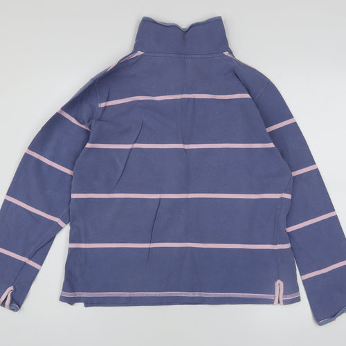 Crew Clothing Co Women’s Purple Striped Henley Sweatshirt Size 14 Cotton