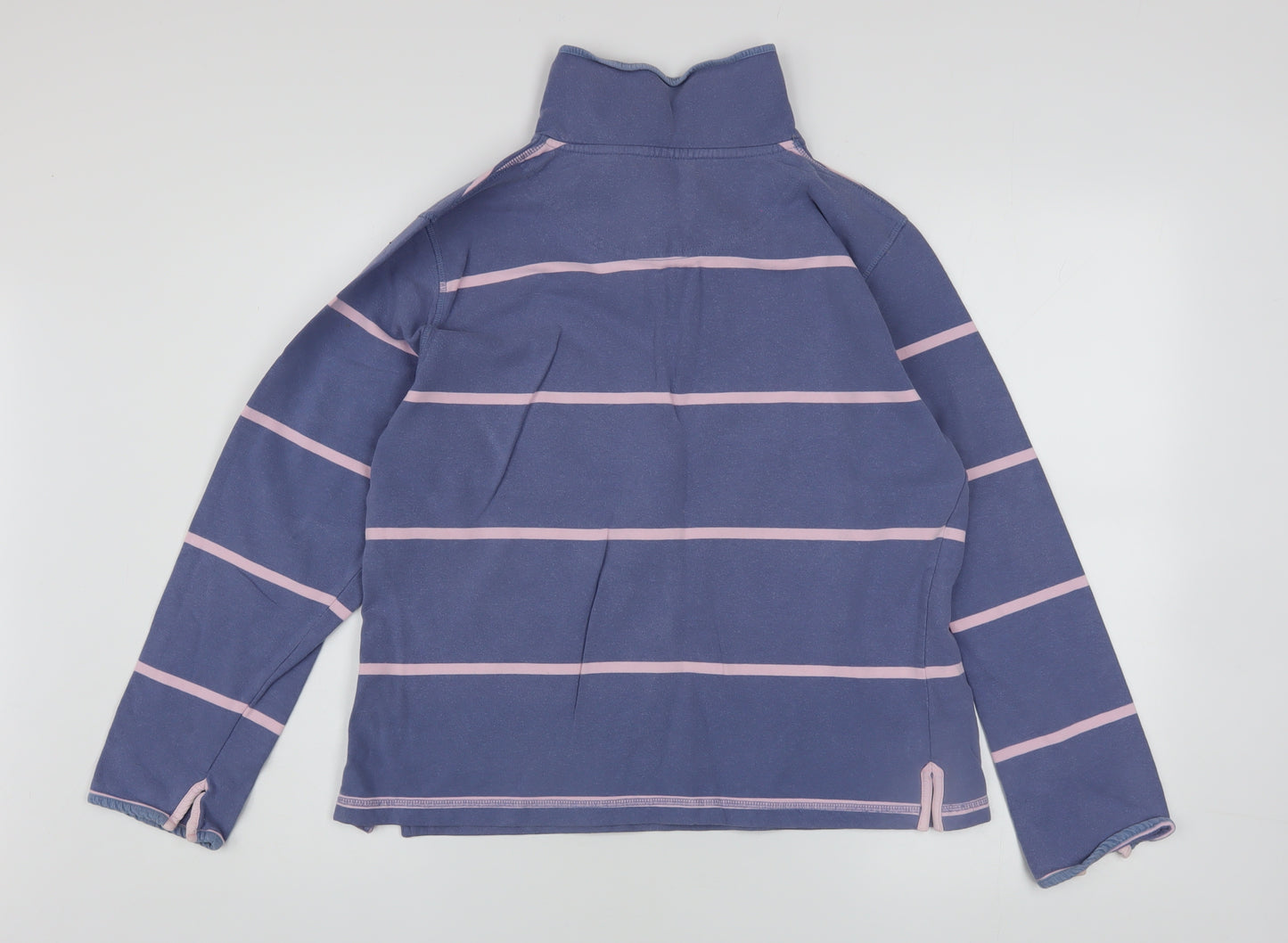 Crew Clothing Co Women’s Purple Striped Henley Sweatshirt Size 14 Cotton