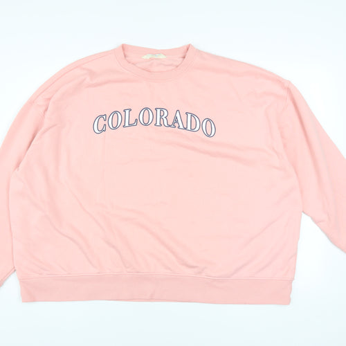 Primark Women Pink Colorado Pullover Sweatshirt 2XL Cotton Blend
