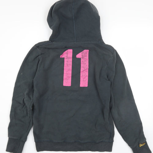 Superdry Women's Black Pullover Hoodie Size L Graphic Print