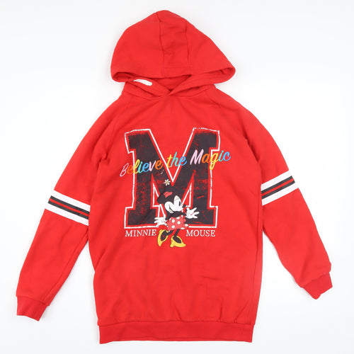 Marks and Spencer Girls Red Minnie Mouse Pullover Hoodie 11-12 Years