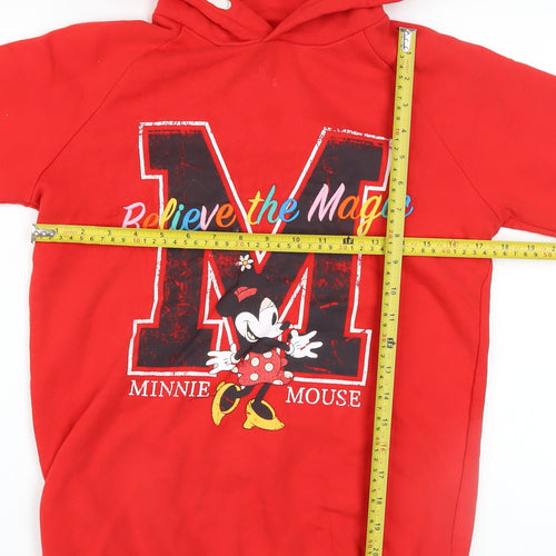 Marks and Spencer Girls Red Minnie Mouse Pullover Hoodie 11-12 Years