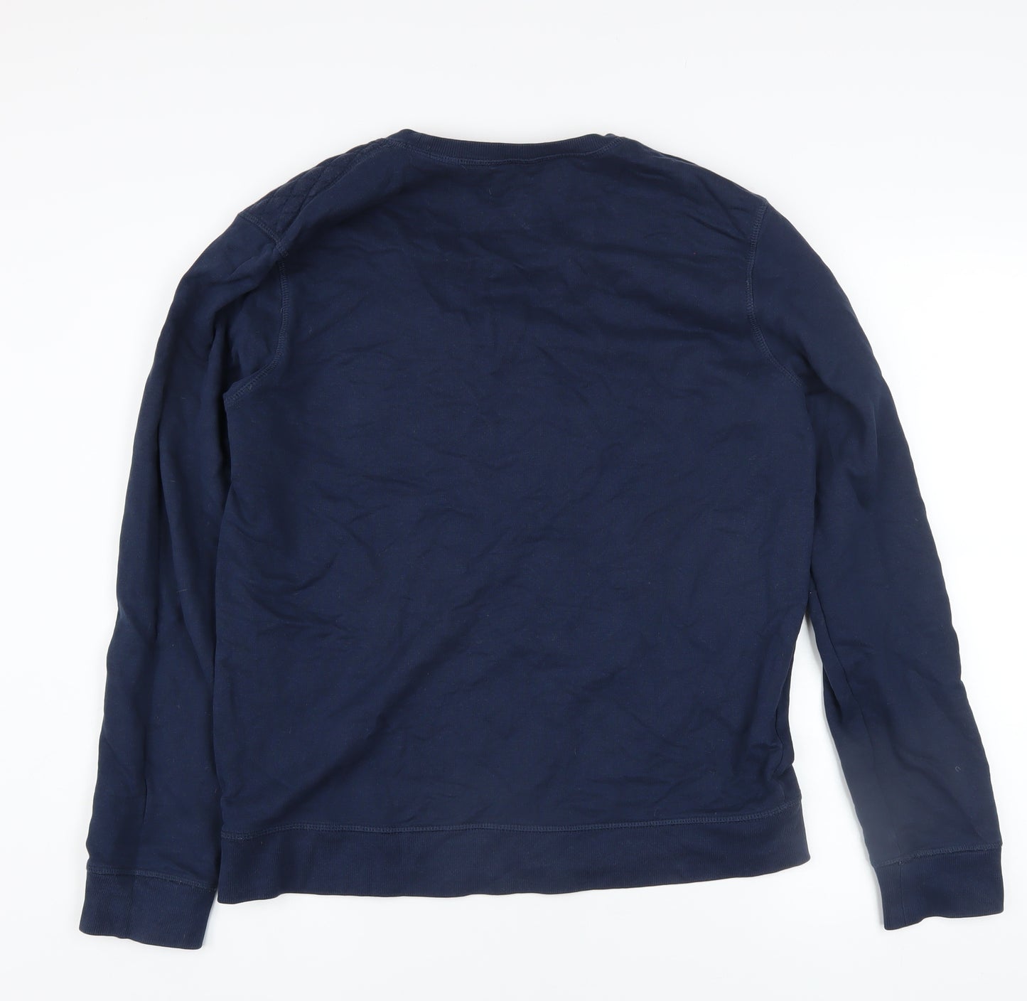 River Island Men's Blue Quilted Shoulder Crew Neck Sweatshirt M