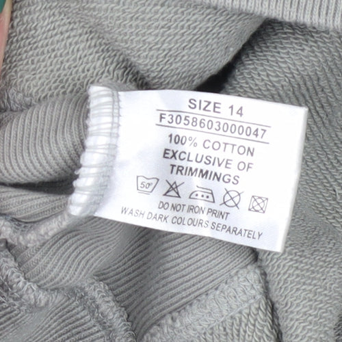 Papaya Womens Grey Full Zip Hoodie Size 14 Cotton Casualwear