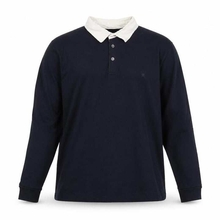 French Connection Men's Blue Collared Henley Sweatshirt XL