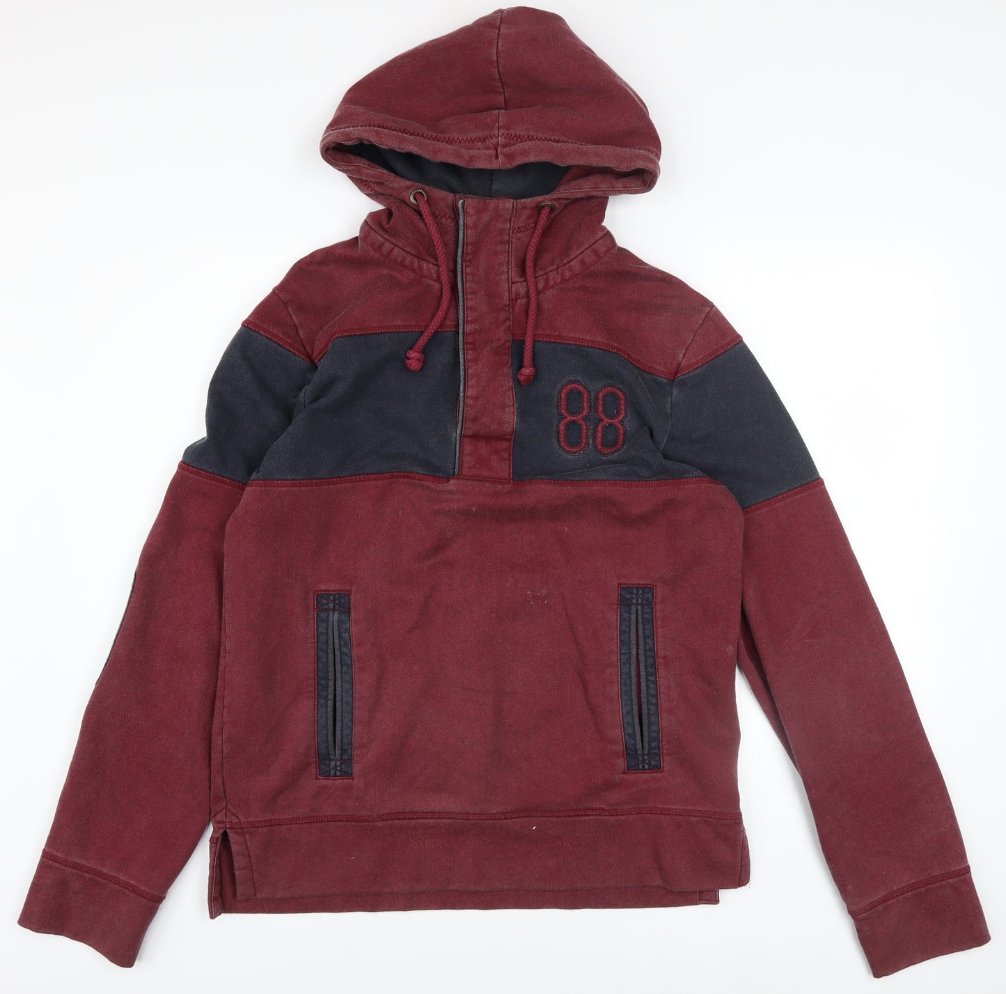 FatFace Men's Red Pullover Hoodie Size S Cotton Blend Logo 88