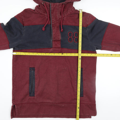 FatFace Men's Red Pullover Hoodie Size S Cotton Blend Logo 88