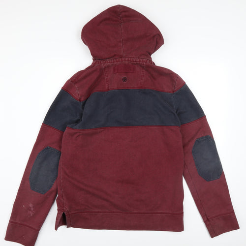 FatFace Men's Red Pullover Hoodie Size S Cotton Blend Logo 88