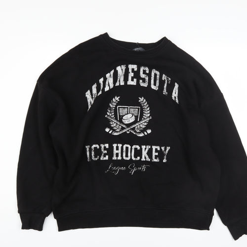Primark Women's Black Minnesota Ice Hockey Pullover Sweatshirt Size S