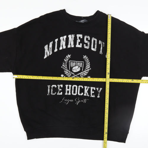 Primark Women's Black Minnesota Ice Hockey Pullover Sweatshirt Size S