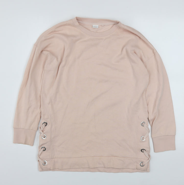 Next Girls Beige Lace Up Pullover Sweatshirt 12 Years Regular Fit