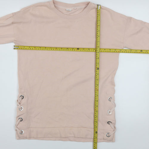 Next Girls Beige Lace Up Pullover Sweatshirt 12 Years Regular Fit
