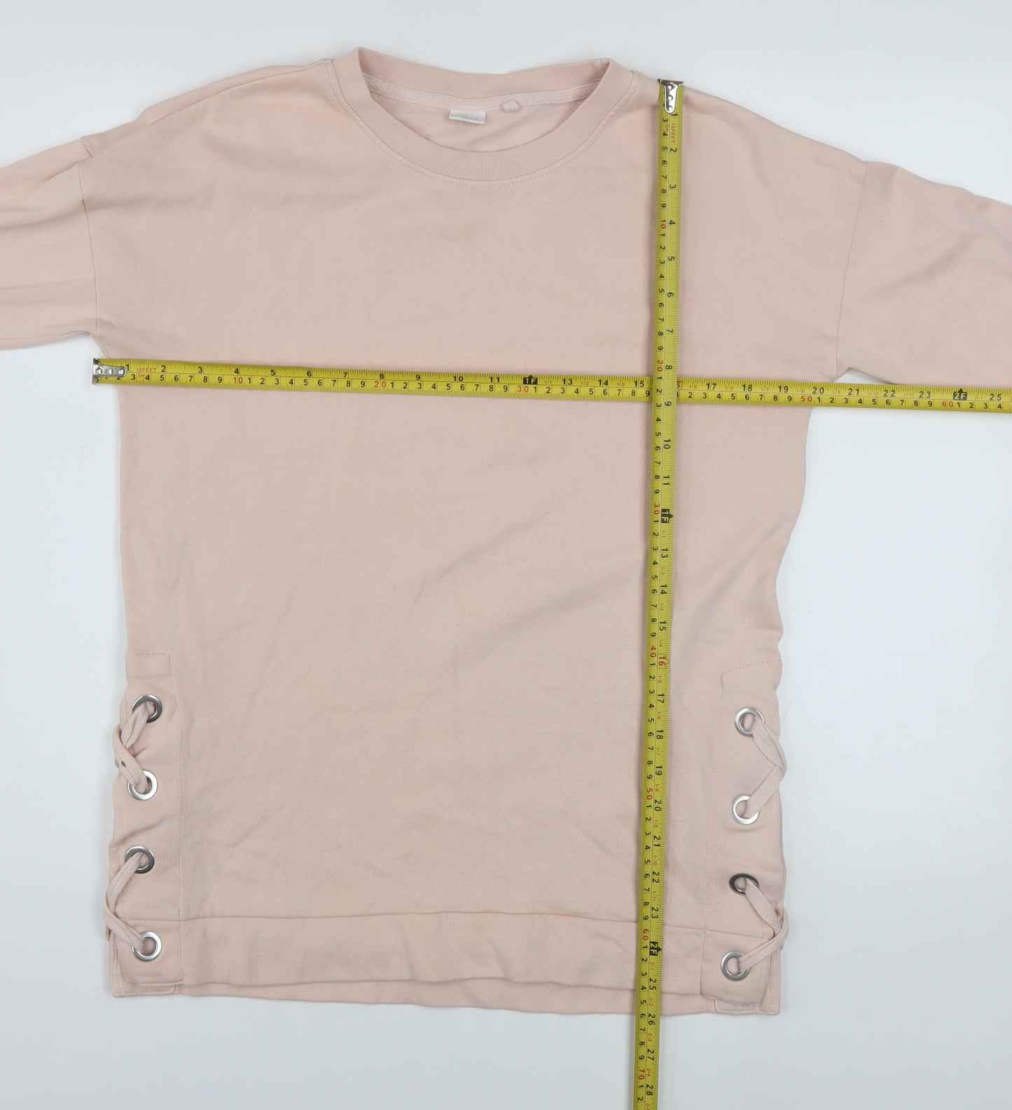 Next Girls Beige Lace Up Pullover Sweatshirt 12 Years Regular Fit