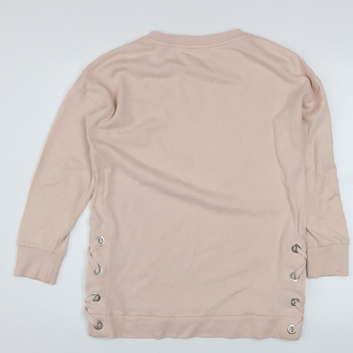 Next Girls Beige Lace Up Pullover Sweatshirt 12 Years Regular Fit