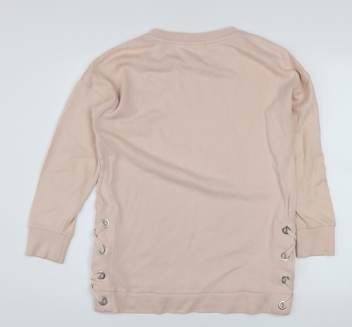 Next Girls Beige Lace Up Pullover Sweatshirt 12 Years Regular Fit