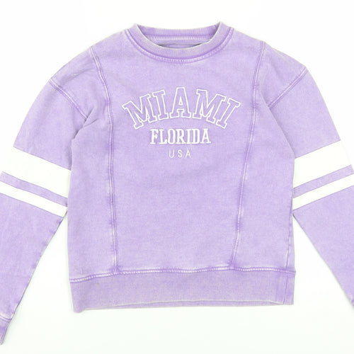 Nutmeg Girls Purple Miami Florida USA Pullover Sweatshirt 11-12 Years