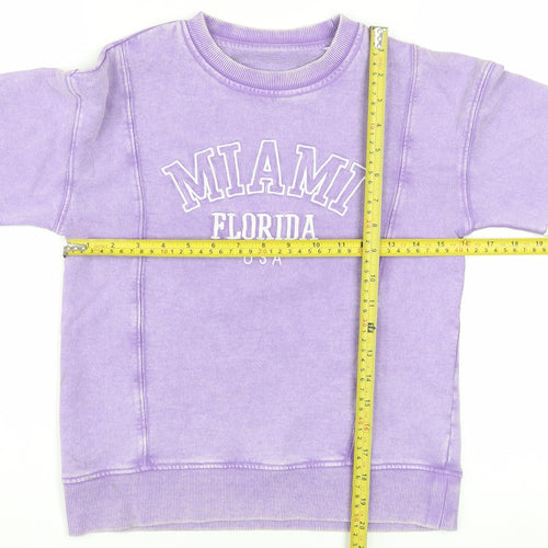 Nutmeg Girls Purple Miami Florida USA Pullover Sweatshirt 11-12 Years