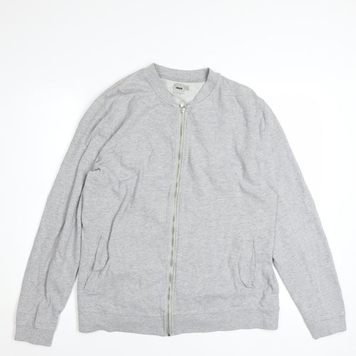 ASOS Mens Grey Full Zip Cotton Sweatshirt Jacket L Regular