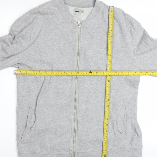 ASOS Mens Grey Full Zip Cotton Sweatshirt Jacket L Regular