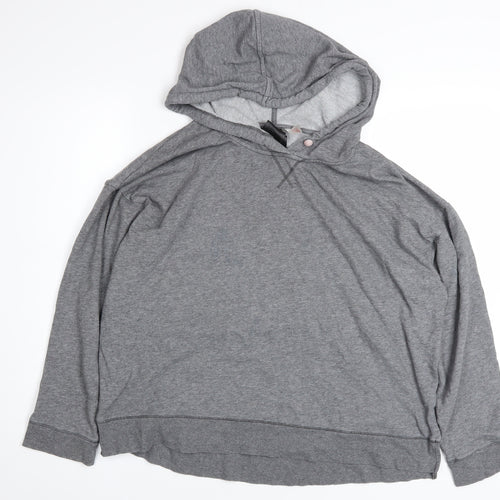 H&M Women’s Grey Pullover Hoodie L Cotton Blend Casual Wear
