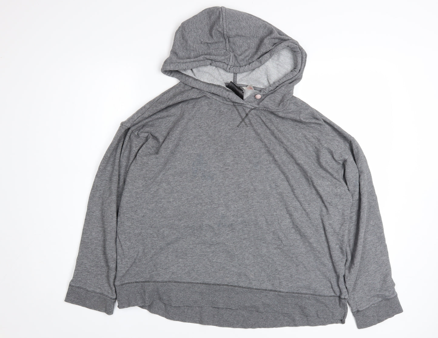 H&M Women’s Grey Pullover Hoodie L Cotton Blend Casual Wear