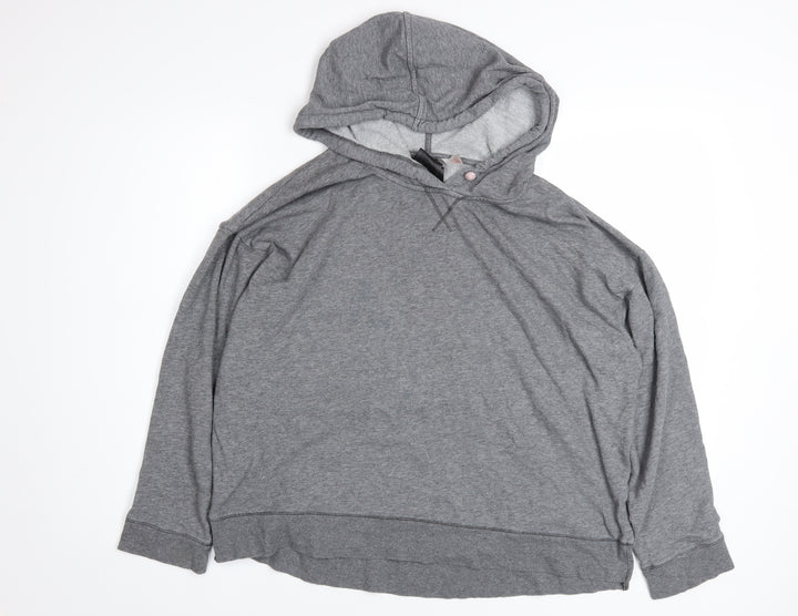 H&M Women’s Grey Pullover Hoodie L Cotton Blend Casual Wear