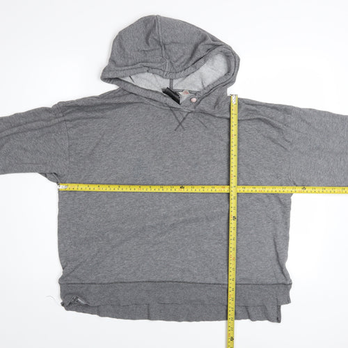 H&M Women’s Grey Pullover Hoodie L Cotton Blend Casual Wear