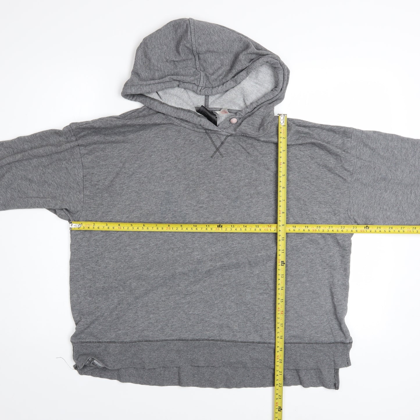 H&M Women’s Grey Pullover Hoodie L Cotton Blend Casual Wear