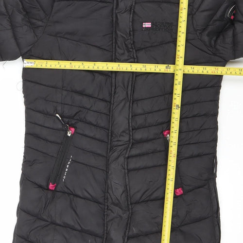 Geographical Norway Girls Black 8 Years Hooded Puffer Coat Winter Jacket