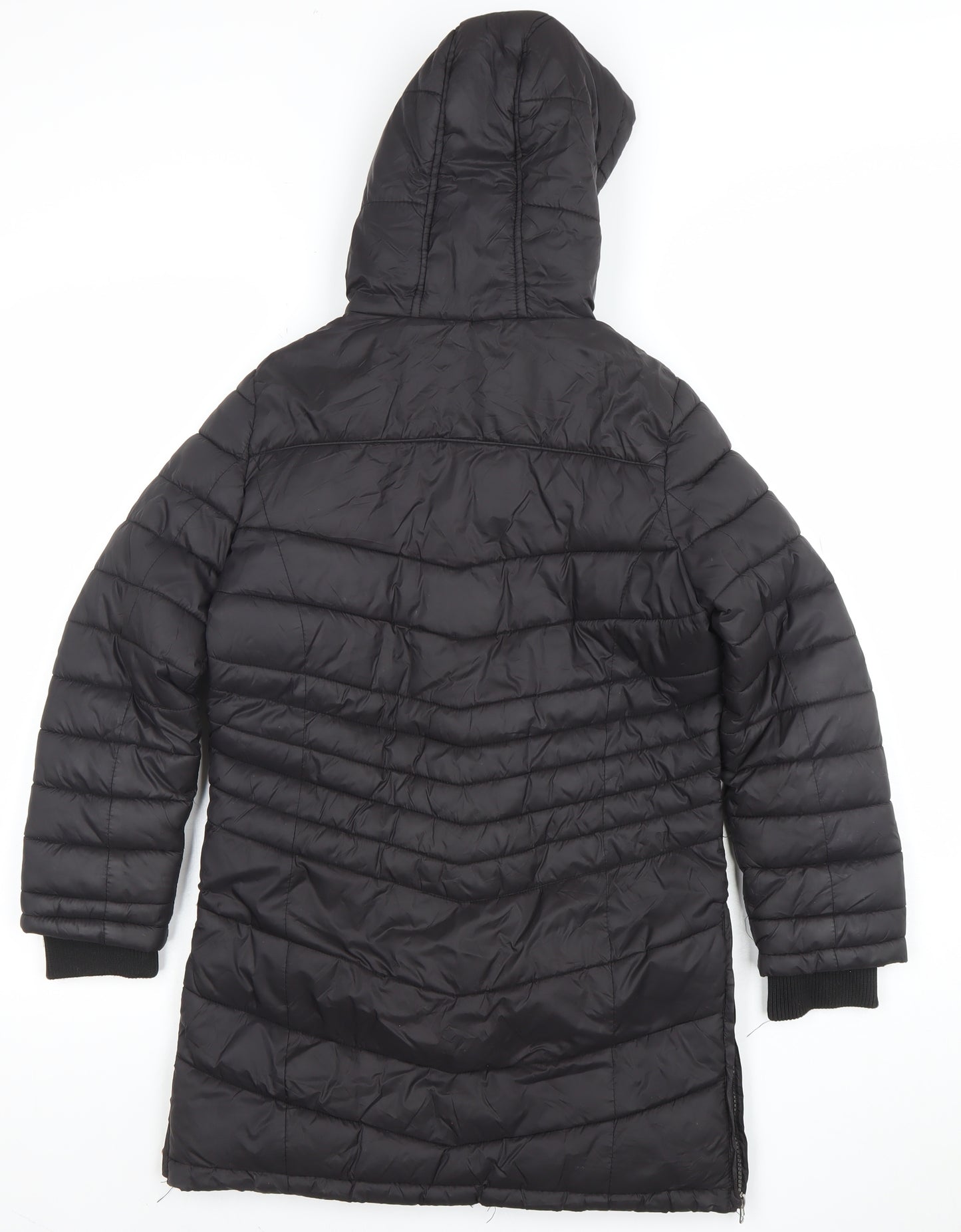 Geographical Norway Girls Black 8 Years Hooded Puffer Coat Winter Jacket