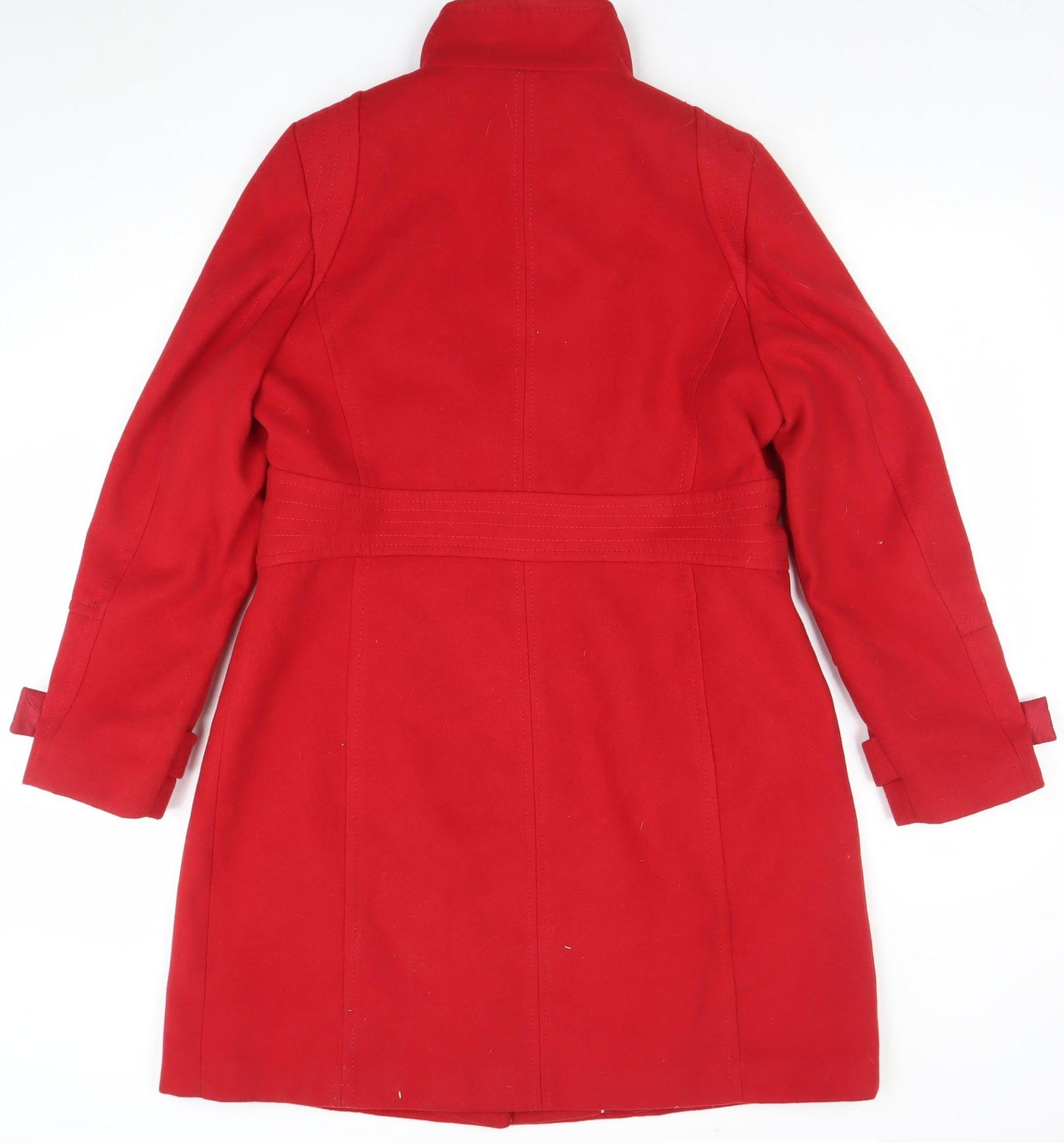 Wallis Women’s Red Mid-Length Belted Overcoat Size 14