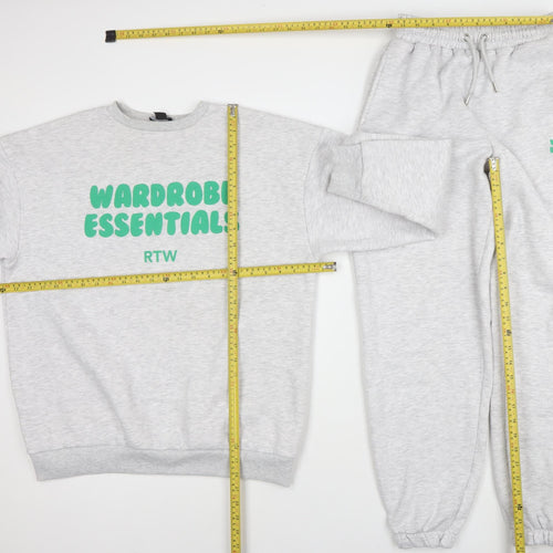 Boohoo Women Grey XS Fleece Tracksuit Set Wardrobe Essentials