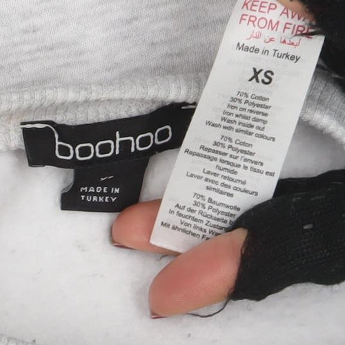 Boohoo Women Grey XS Fleece Tracksuit Set Wardrobe Essentials