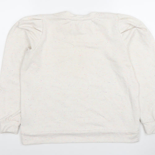 Oliver Bonas Womens Beige Speckled Pullover Sweatshirt Size 10