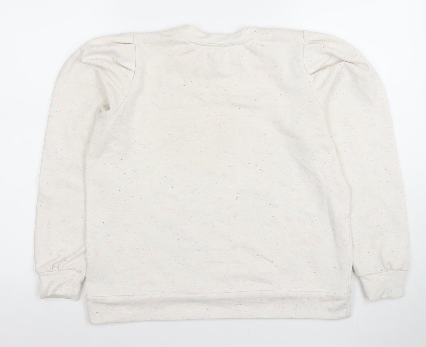Oliver Bonas Womens Beige Speckled Pullover Sweatshirt Size 10