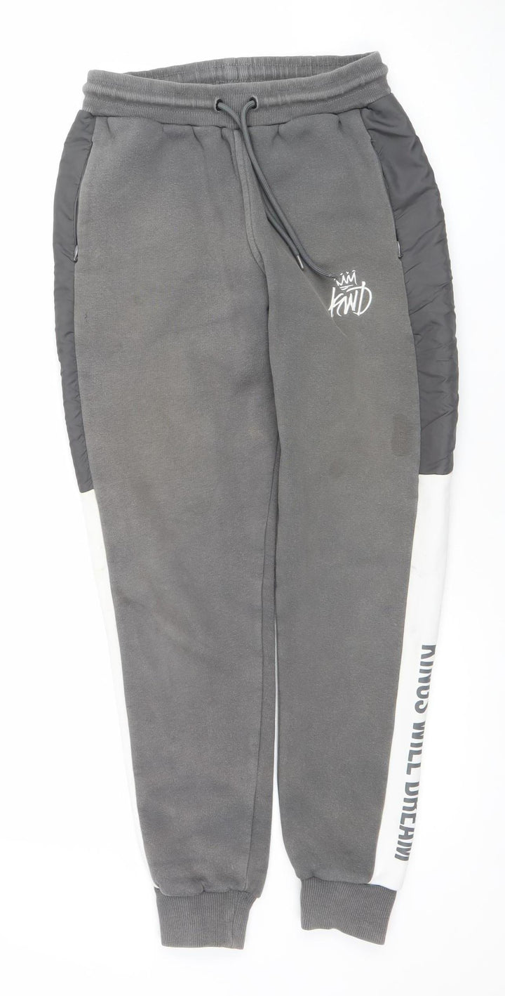 Kings Will Dream Boys Grey Jogger Sweatpants 12-13 Years Elastic Waist
