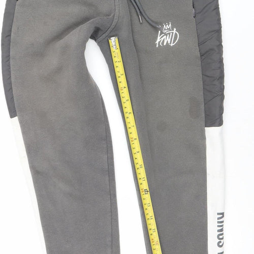 Kings Will Dream Boys Grey Jogger Sweatpants 12-13 Years Elastic Waist