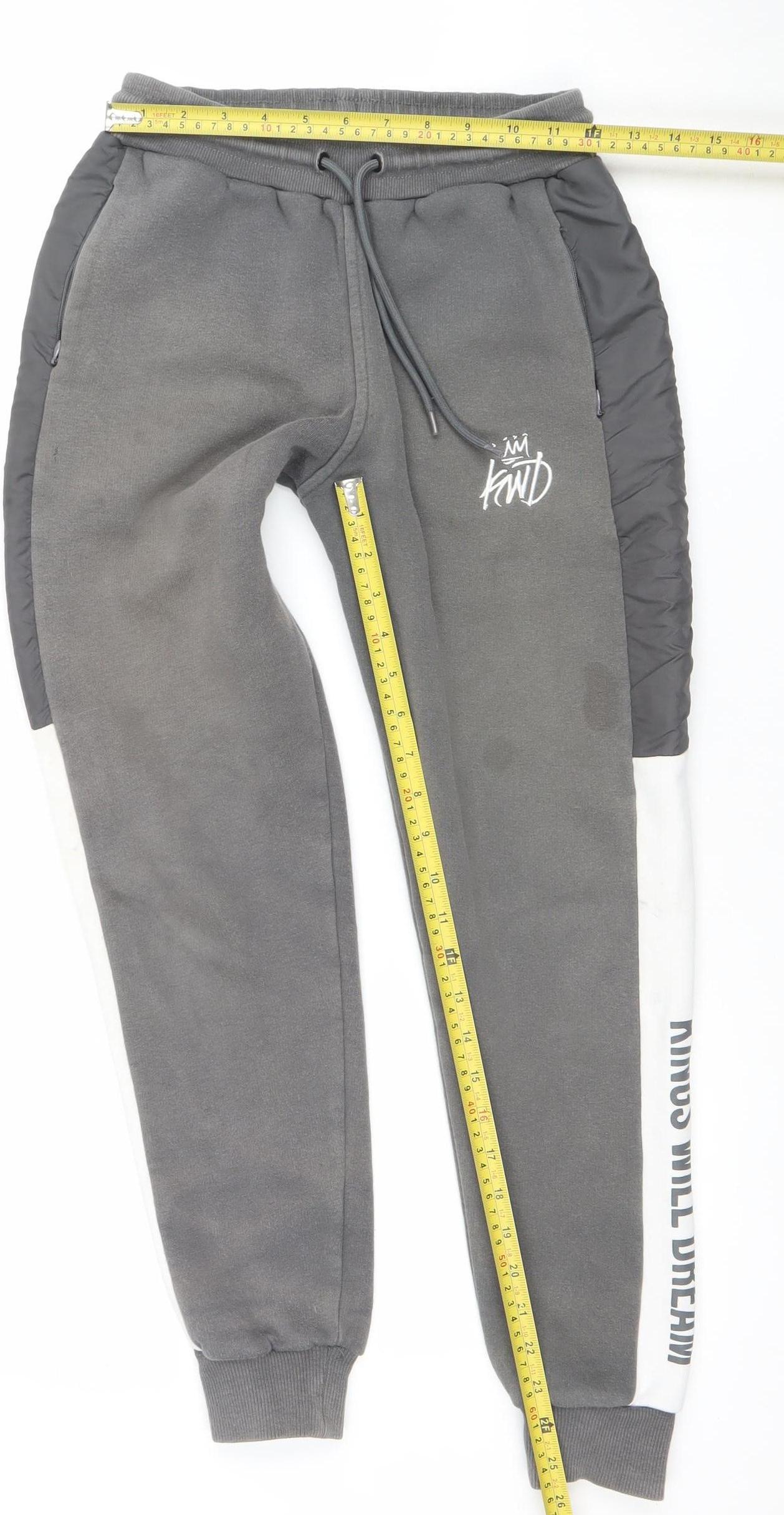 Kings Will Dream Boys Grey Jogger Sweatpants 12-13 Years Elastic Waist
