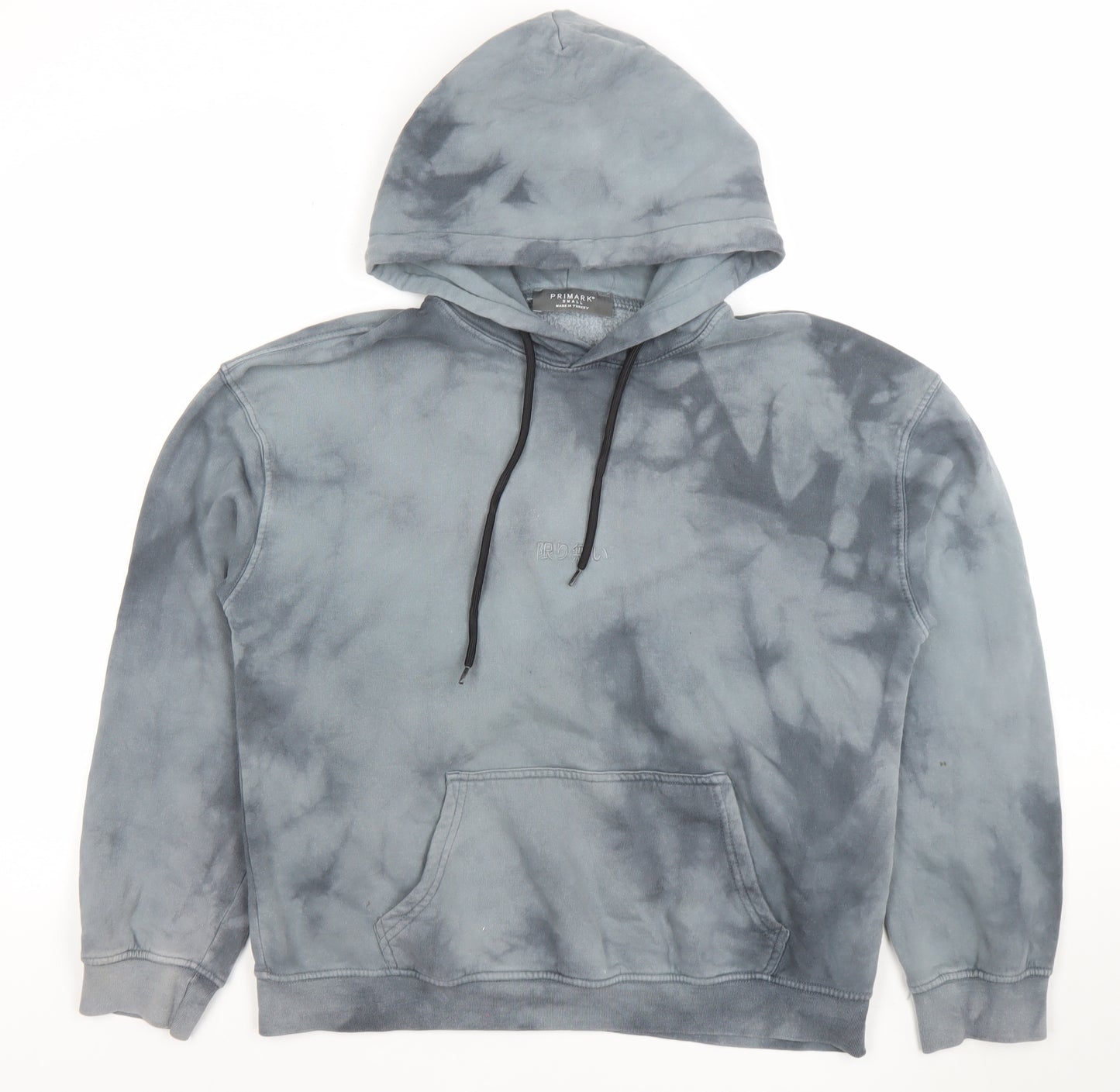 Primark Womens Grey Tie Dye Pullover Hoodie Size S Cotton Blend
