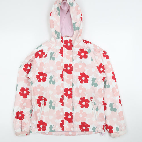 Trespass Girls Multicoloured Floral Waterproof Hooded Rain Coat 11-12 Years