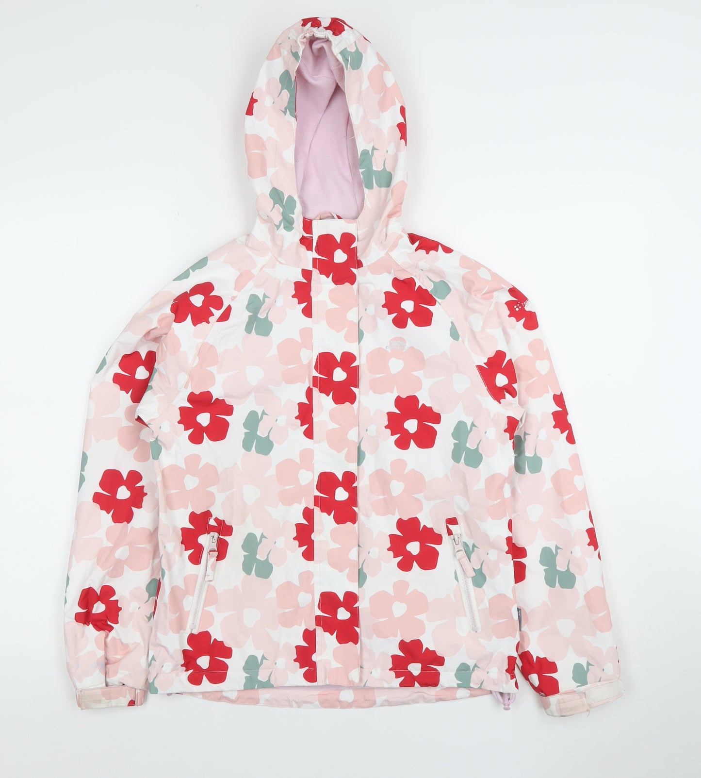 Trespass Girls Multicoloured Floral Waterproof Hooded Rain Coat 11-12 Years