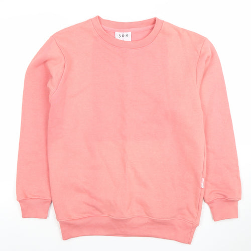 304 Women's Pink Pullover Sweatshirt XS Cotton Blend Casual