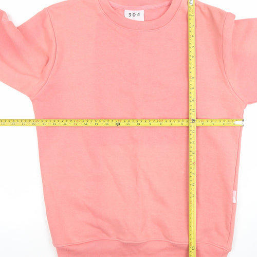 304 Women's Pink Pullover Sweatshirt XS Cotton Blend Casual